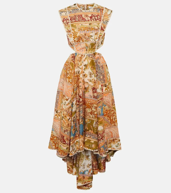 Zimmermann Chintz ramie floral midi dress | LYBSTORE