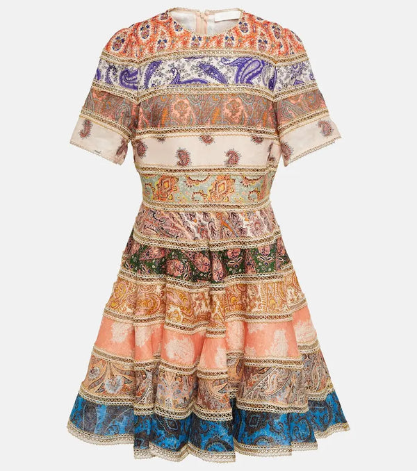 Zimmermann Devi Spliced printed minidress | LYBSTORE