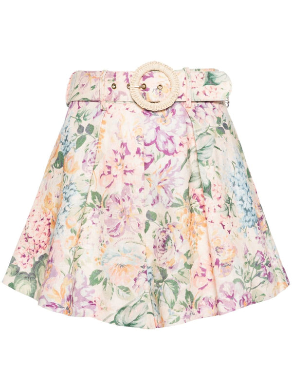 Zimmermann Floral Print Linen Shorts