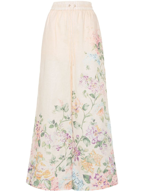 Zimmermann Floral Print Linen Trousers