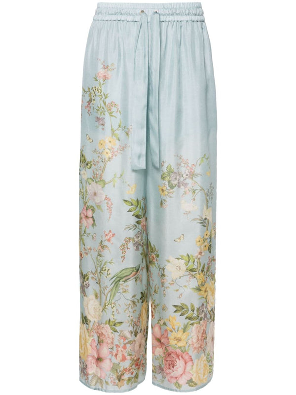 Zimmermann Floral Print Silk Trousers