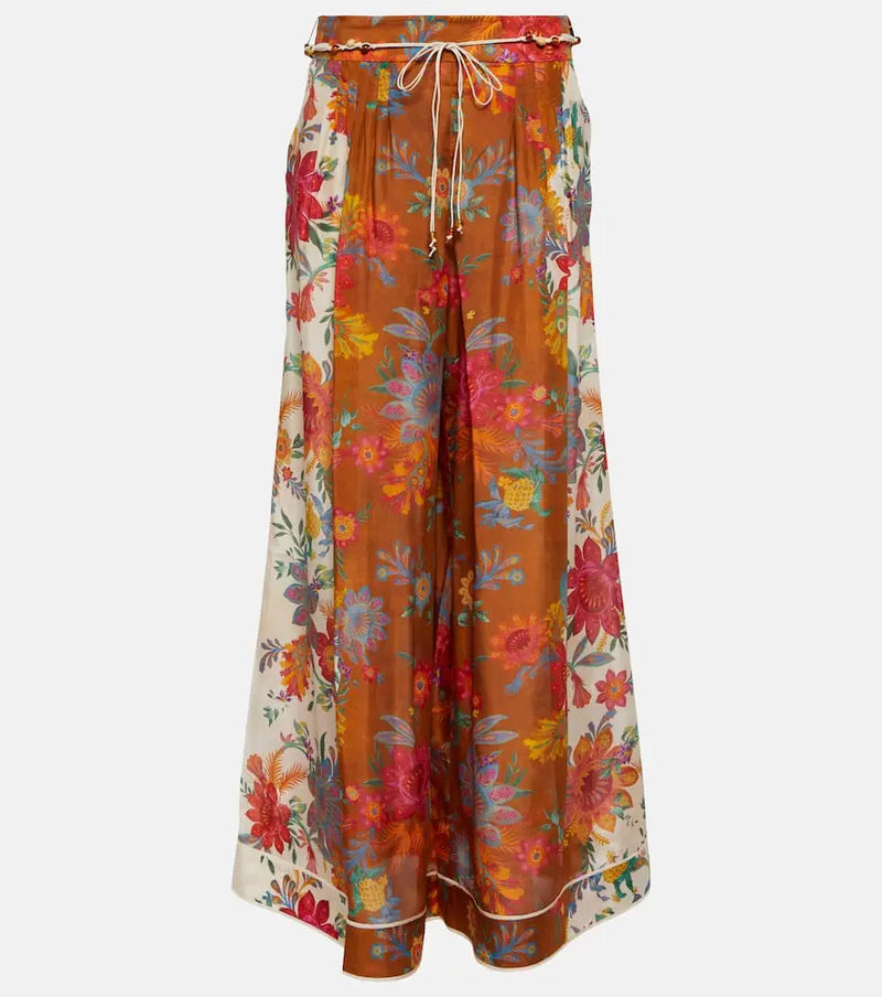 Zimmermann Ginger printed silk palazzo pants | LYBSTORE