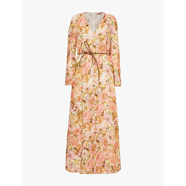 Womens Zimmermann Golden floral-print linen maxi dress