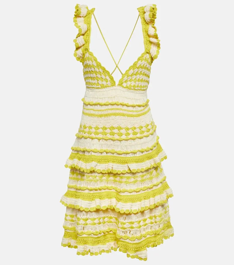 Zimmermann Halcyon crochet cotton minidress | LYBSTORE