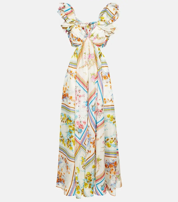 Zimmermann Halcyon floral silk maxi dress | LYBSTORE