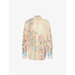 Womens Zimmermann Halliday floral-print ramie shirt