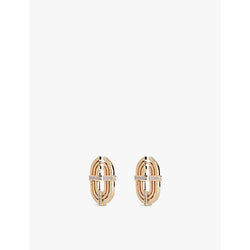 Womens Zimmermann Halo Oval 12ct yellow gold-plated brass and cubic zirconia hoop earrings