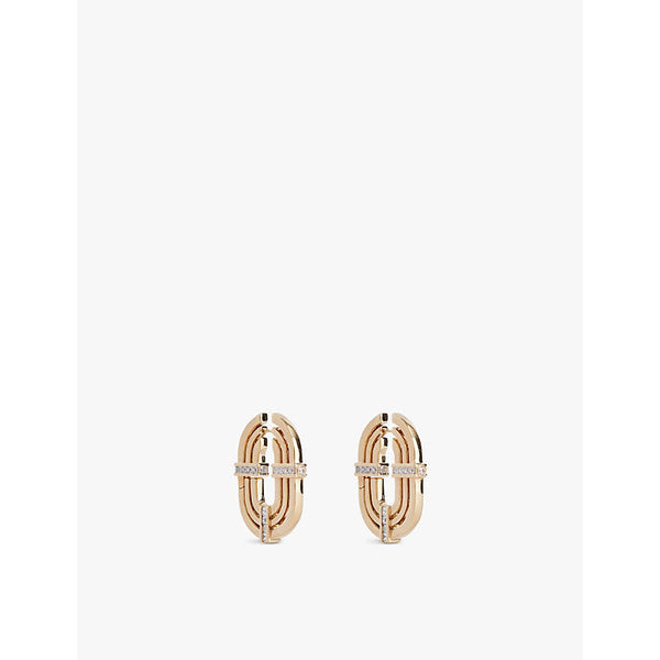 Womens Zimmermann Halo Oval 12ct yellow gold-plated brass and cubic zirconia hoop earrings