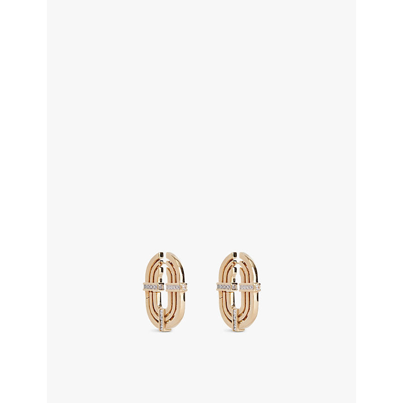 Womens Zimmermann Halo Oval 12ct yellow gold-plated brass and cubic zirconia hoop earrings