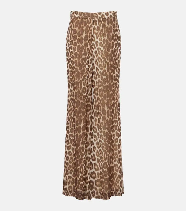 Zimmermann Leopard-print flared pants | LYBSTORE