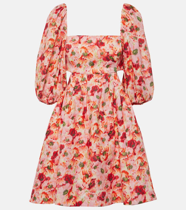 Zimmermann Lightburst cutout floral linen minidress