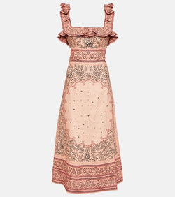 Zimmermann Matchmaker printed linen midi dress