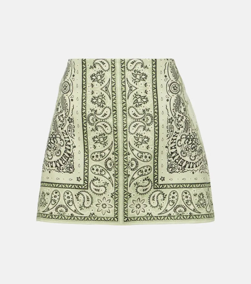 Zimmermann Matchmaker printed linen miniskirt | LYBSTORE