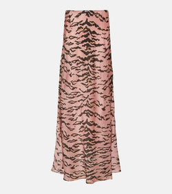 Zimmermann Matchmaker tiger-print silk maxi skirt | LYBSTORE