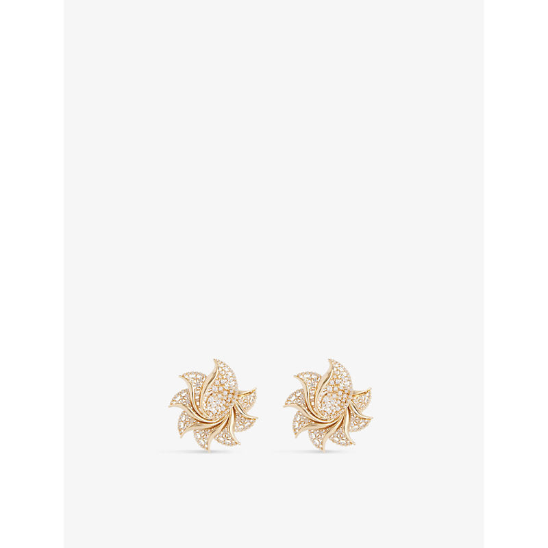 Zimmermann Nova Pave 12ct gold-plated brass and zirconia stud earrings