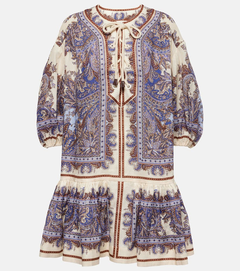 Zimmermann Ottie Eyelet paisley linen minidress