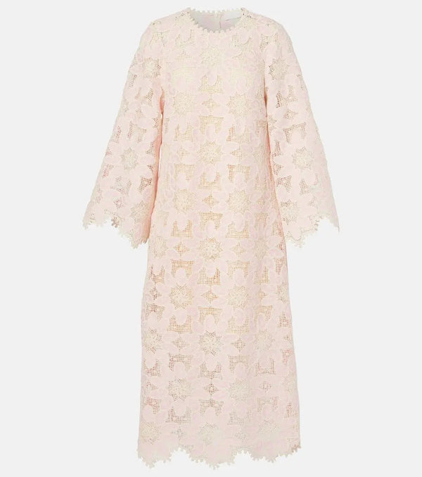 Zimmermann Ottie scalloped lace midi dress | LYBSTORE