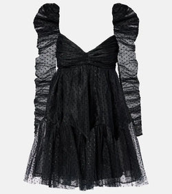 Zimmermann Point d'esprit ruched tulle minidress | LYBSTORE