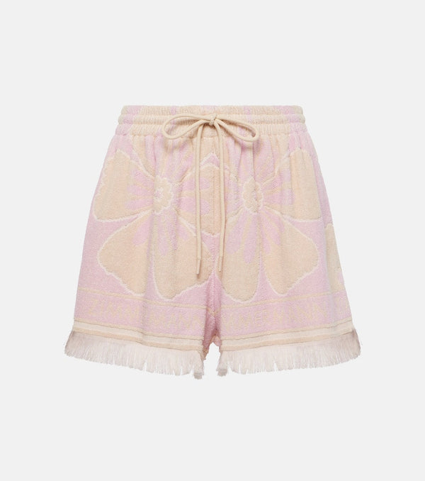 Zimmermann Pop floral cotton terry shorts