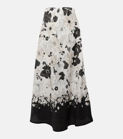 Zimmermann Pop floral linen maxi skirt | LYBSTORE