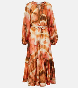 Zimmermann Vacay tie-dye silk midi dress | LYBSTORE