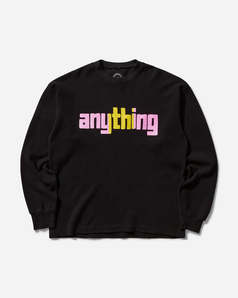 aNYthing Men s Midtown Logo Waffle Knit Top Black