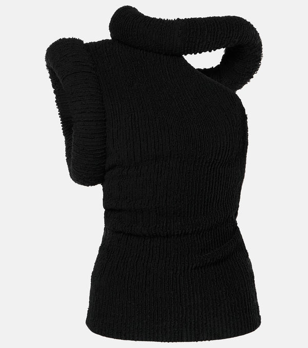 Acne Studios Asymmetric knitted wool-blend top