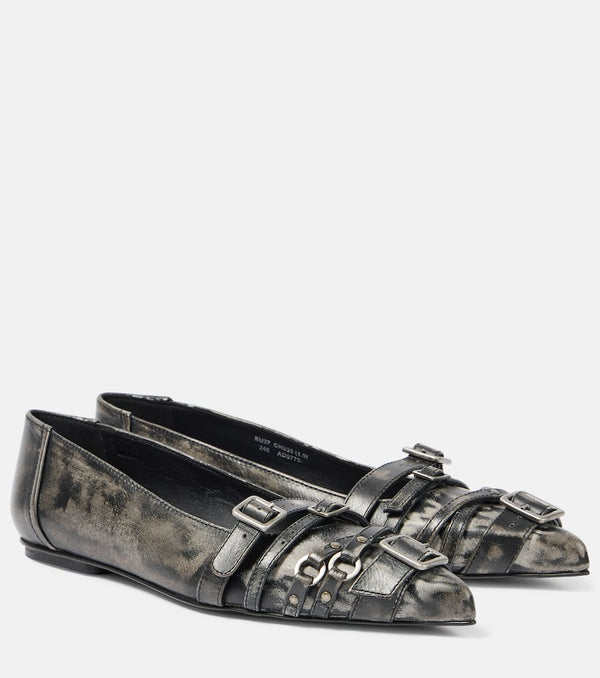 Acne Studios Buckle-detail leather ballet flats