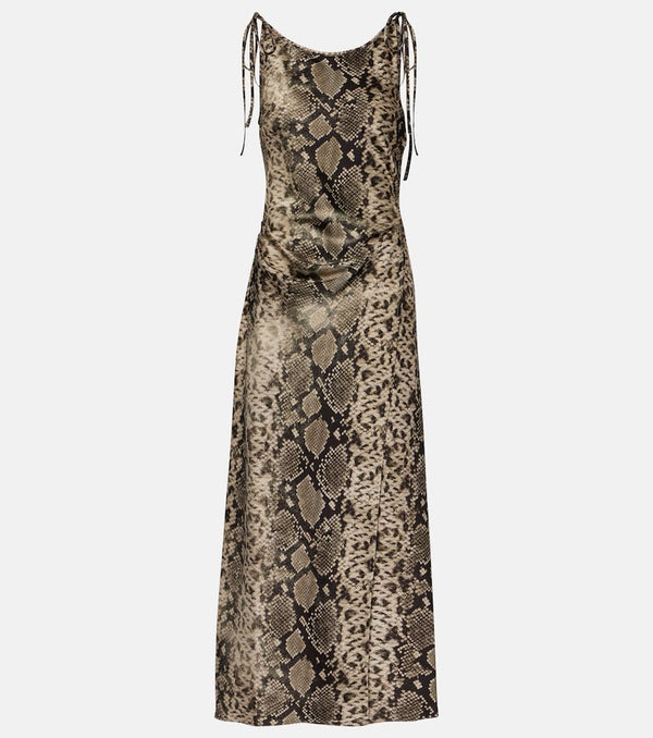 Acne Studios Dayla snake-print satin midi dress