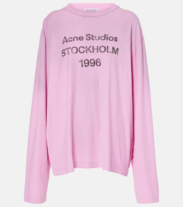 Acne Studios Logo cotton and hemp jersey top