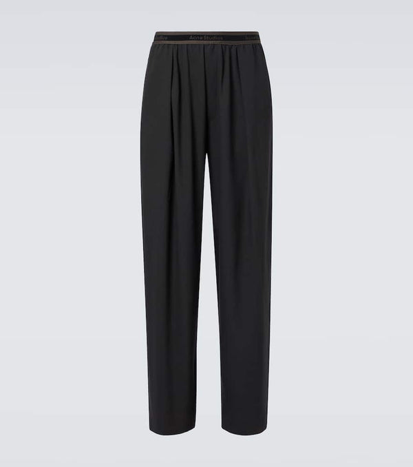 Acne Studios Logo embroidered wide-leg pants