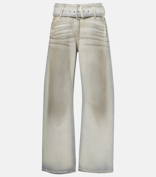 Acne Studios Low-rise coated denim wide-leg pants