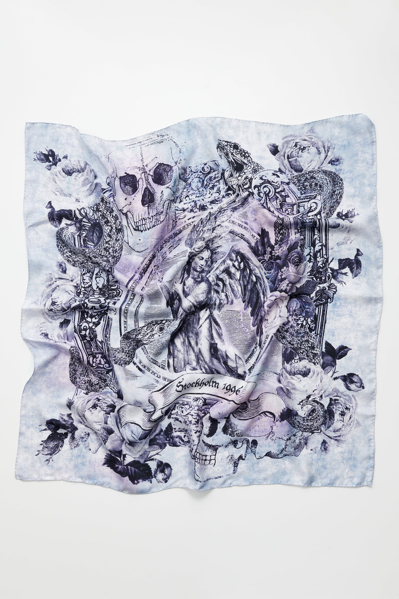 Acne Studios Printed Scarf Denim Blue