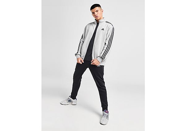 adidas 3 Stripes Fleece Tracksuit  Grey