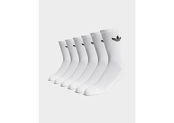 adidas 6 Pack Trefoil Cushion Crew Socks  White