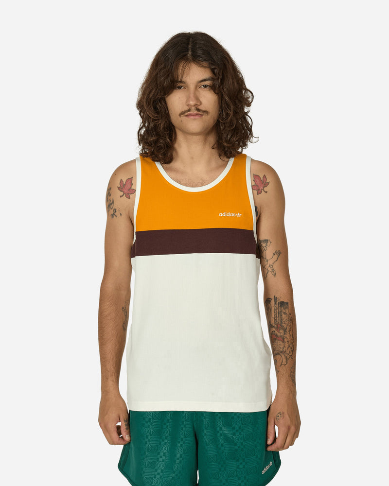 adidas 80s Rib Tank Top Off White / Orange / Brown