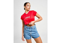 adidas Crop Football Top Red