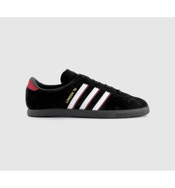 adidas Mens London 96 Trainers Core Black White Better Scarlet