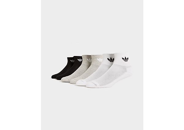 adidas Originals 6Pack Quarter Socks White Medium Grey Heather Black