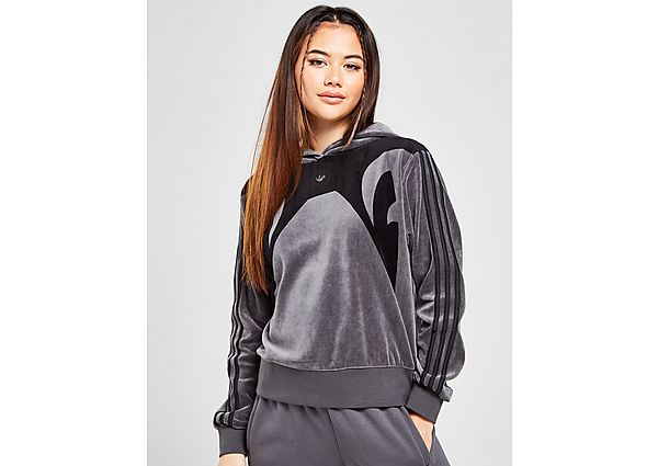 adidas Originals Velvet Panel Overhead Hoodie Grey