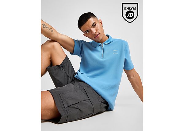 adidas Originals Waffle Polo Shirt Light Blue