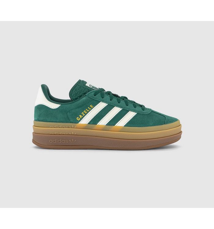 adidas Womens Gazelle Bold W Trainers Collegiate Green Offwhite Gold Metalic