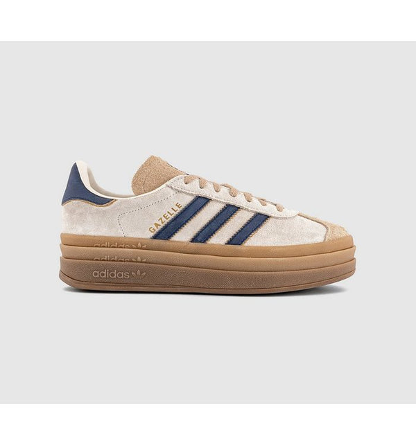 adidas Womens Gazelle Bold W Trainers Cream White Night Indigo Magic Beige In Natural