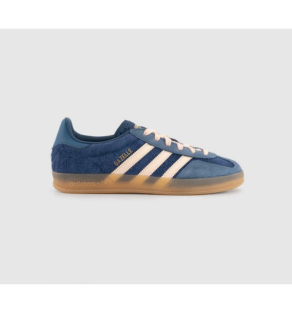 adidas Womens Gazelle Indoor Trainers Dark Blue Bliss Orange Preloved Ink