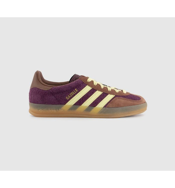 adidas Womens Gazelle Indoor Trainers Maroon Almost Yellow Preloved Brown In Red