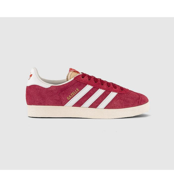 adidas Womens Gazelle Trainers Team Victory Red Offwhite Cream White Suede