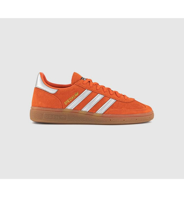 adidas Womens Handball Spezial Trainers Orange Silver Metalic Carbon In Red