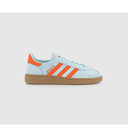 adidas Womens Handball Spezial Trainers Semi Flash Aqua Impact Orange Gum In Blue