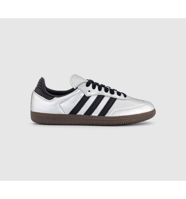 adidas Womens Samba OG Trainers Silver Metallic Black Gum In Multi