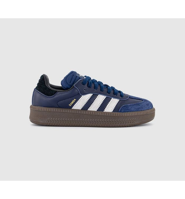 adidas Womens Samba Xlg Trainers Dark Blue White Gum Mixed Material